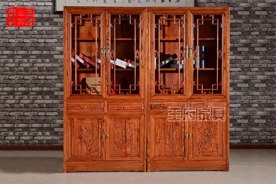 老榆木古典中式书柜