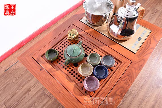 中式实木小茶车茶桌柜图片